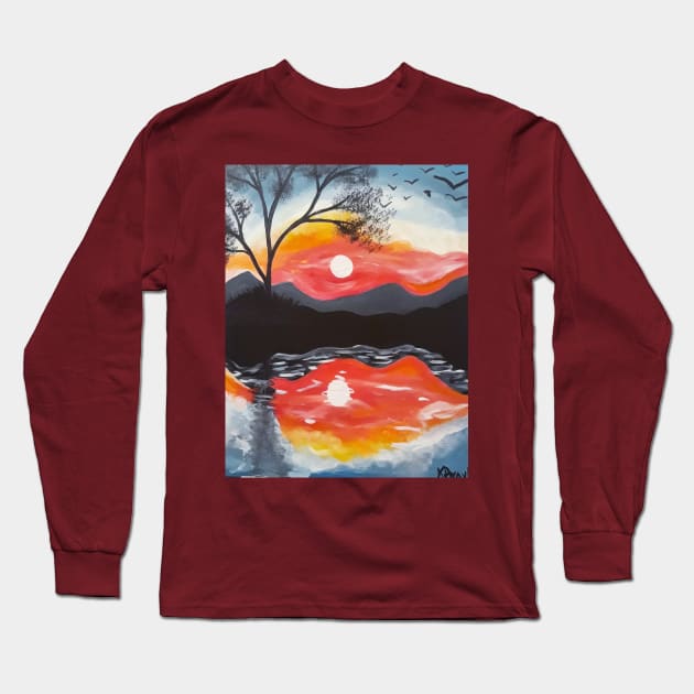 Mountain Sunset Long Sleeve T-Shirt by Oregon333